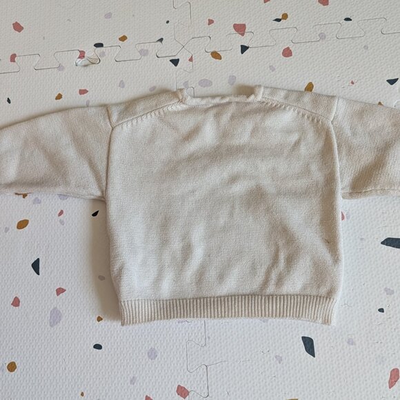 6–9M Zara Geometric Knit Sweater – Cream with Rust & Brown Accents - Picture 3 of 4